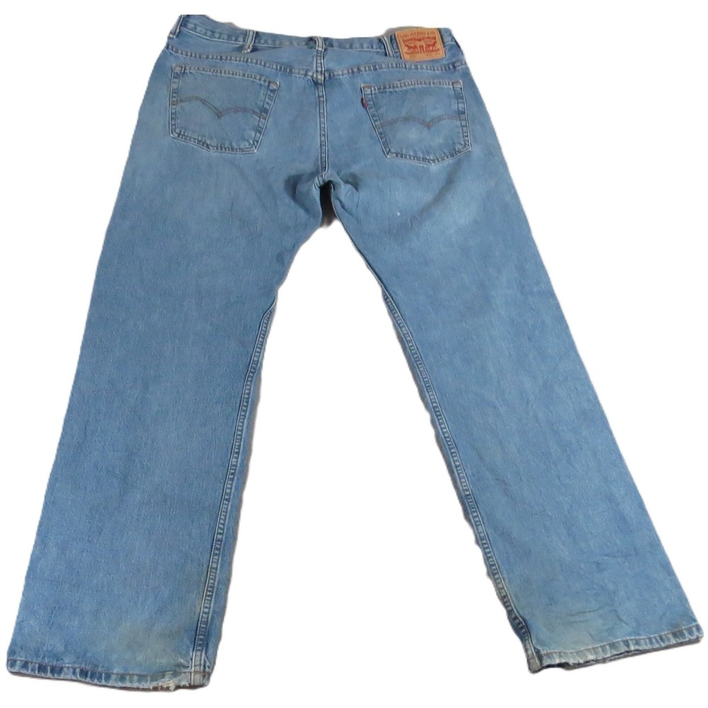Levis 569 Loose Straight Jeans Men 38x34 Light Wash Blue Denim Y2K Streetwear